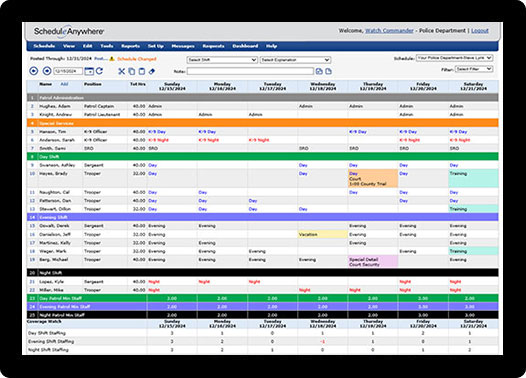 police scheduling software free